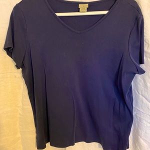 LL Bean navy short sleeve women’s top size large